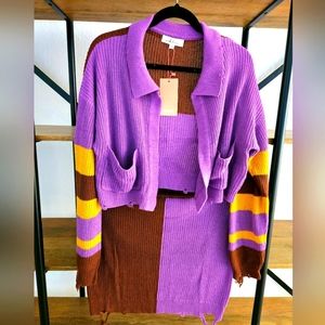 Color block skirt set